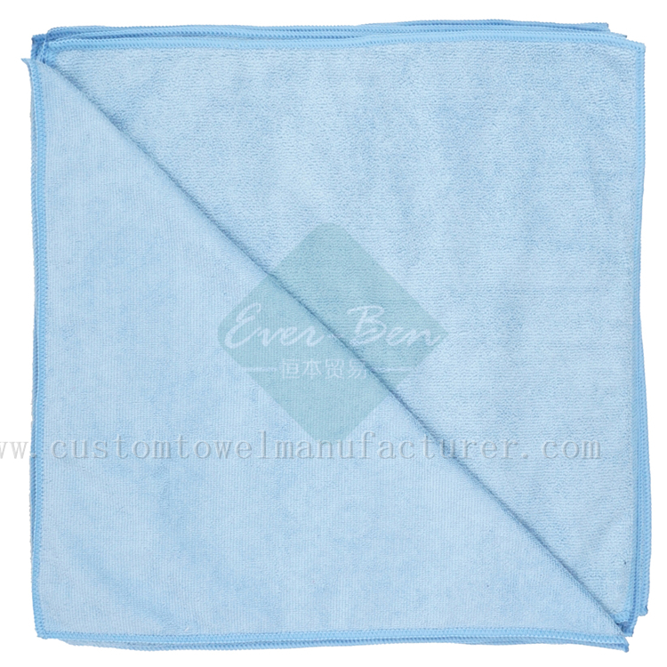 China Bulk Custom blue microfiber towel wholesale Home Cleaning Towels Supplier